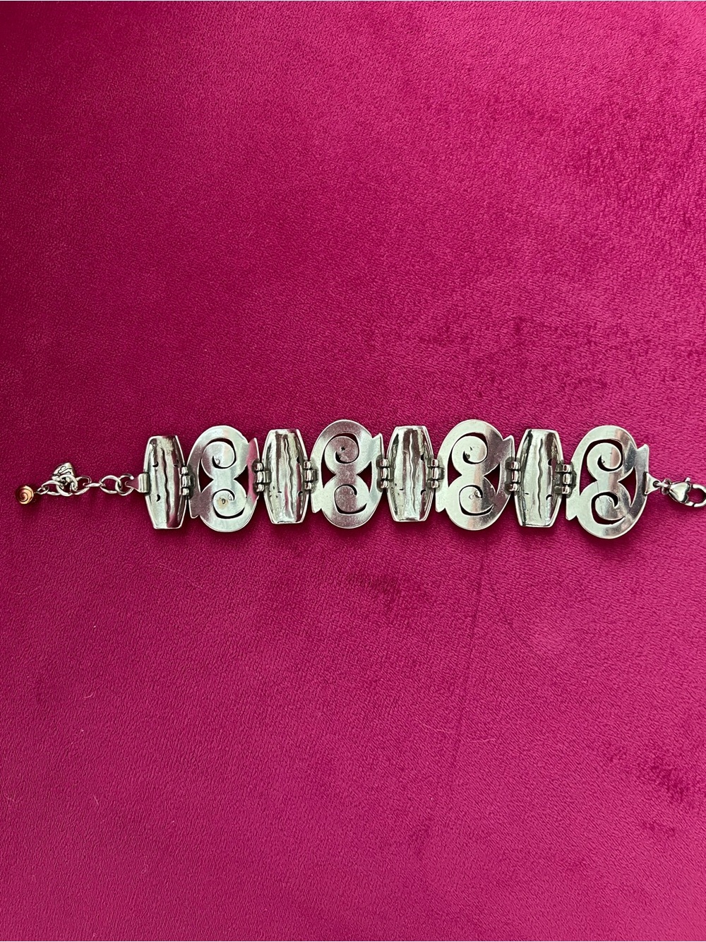 Brighton Silver-Tone Scroll & Floral Link Bracelet - Picture 2 of 4